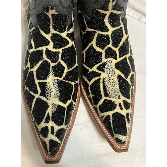 Stingray Leopard Print Pointed Toe Cowboy Boots by El General 1901 Mens Size 7.5 main image 4